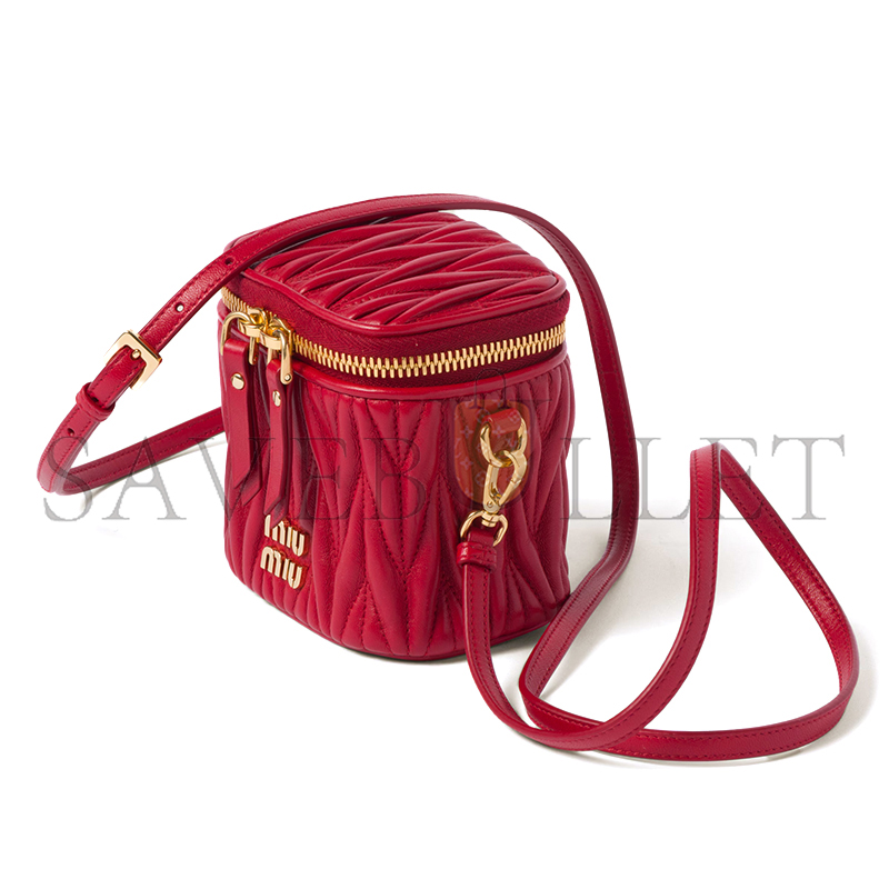 MIU MIU MATELASSÉ LOGO-PLAQUE MINI BAG 5NR018 (10.5*9.5*7cm)